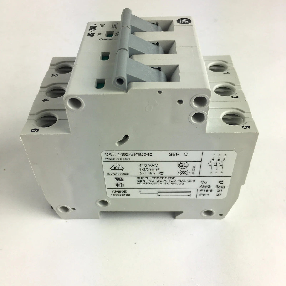 Allen Bradley 1492-SP3D040 4 A Circuit Breaker 1492-SP D4 1492SP3D040 (TSC)