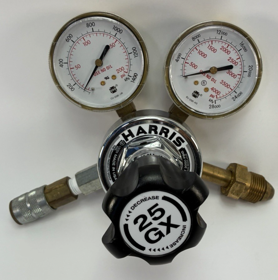 Harris 25GX-145 Single Stage Oxygen Regulator Dual Gauge 3000 PSI Welding