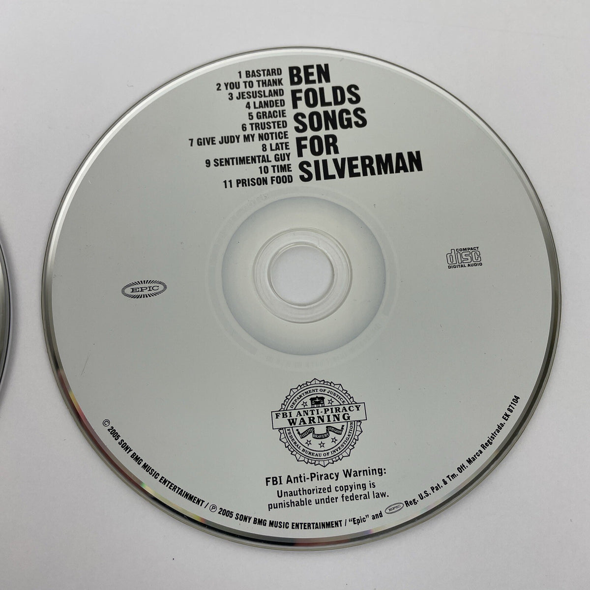 2 x Ben Folds Digital Audio CD - Songs For Silverman, 2005 + LIVE, 2002 Sony