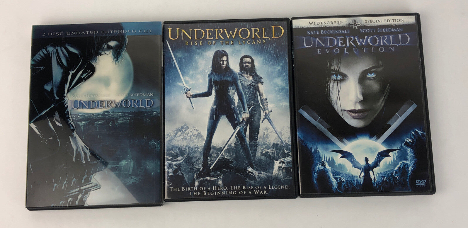 3 x Underworld Series DVD's Kate Beckinsale * Rise of the Lycans * EVOLUTION