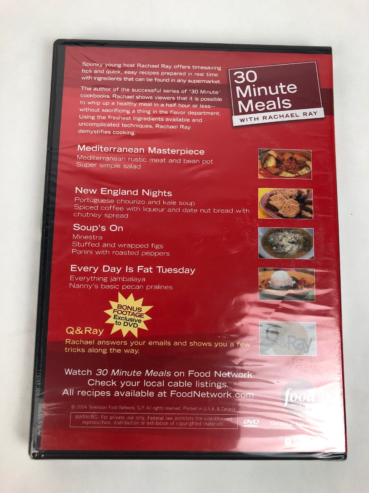 Rare 30 Minute Meals with Rachael Ray: One Pot Miracles (DVD, 2004) FSTSHP