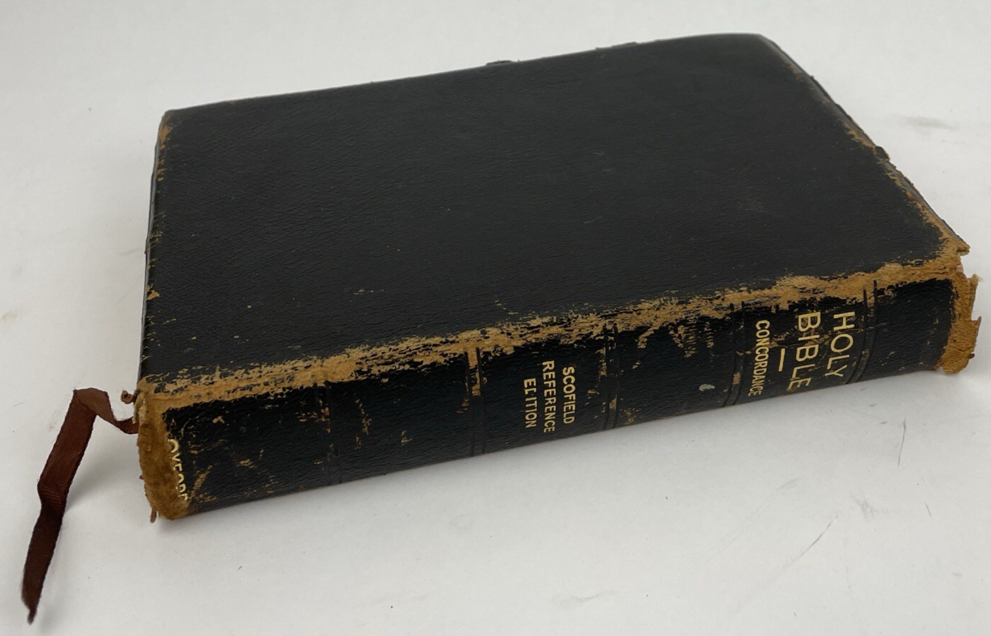 Vintage 1945 Holy Bible Scofield Reference Edition Oxford Press Leather Binding