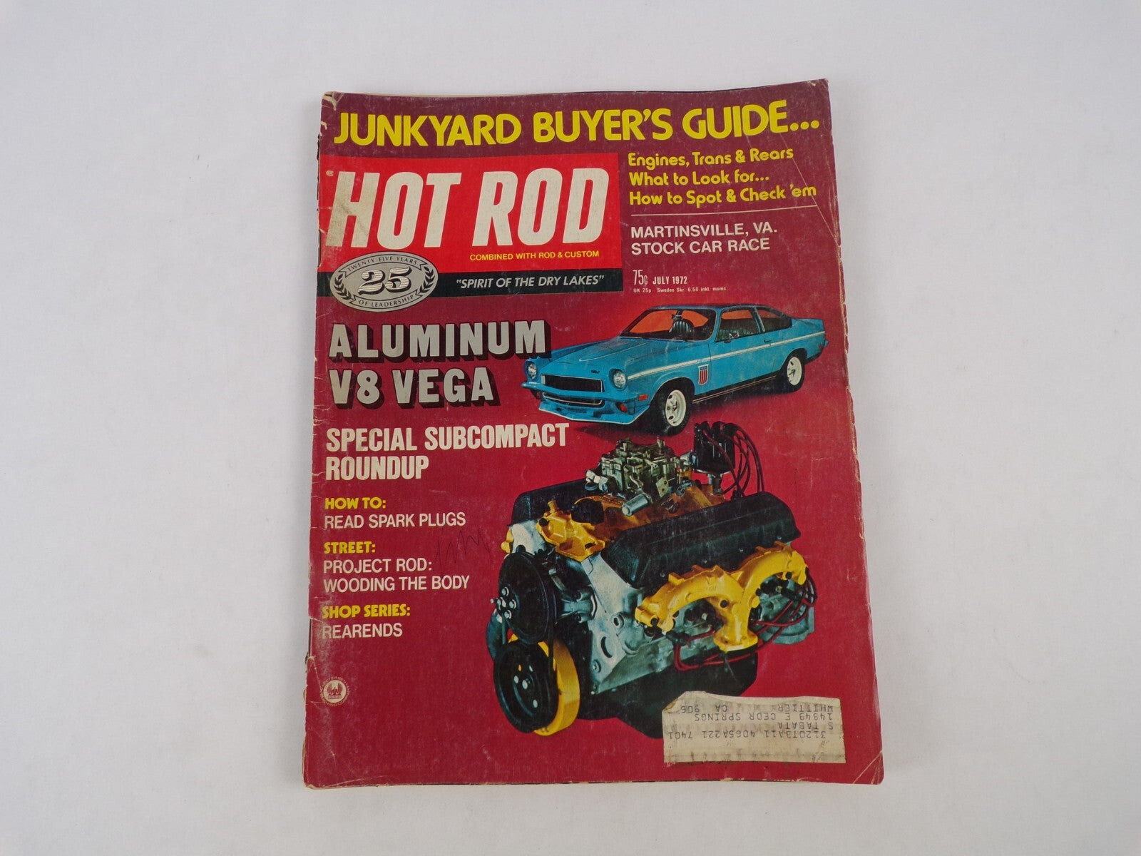 July 1972 Hot Rod Magazine Junkyard Buyer's Guide Aluminum V8 Vega Special Subco