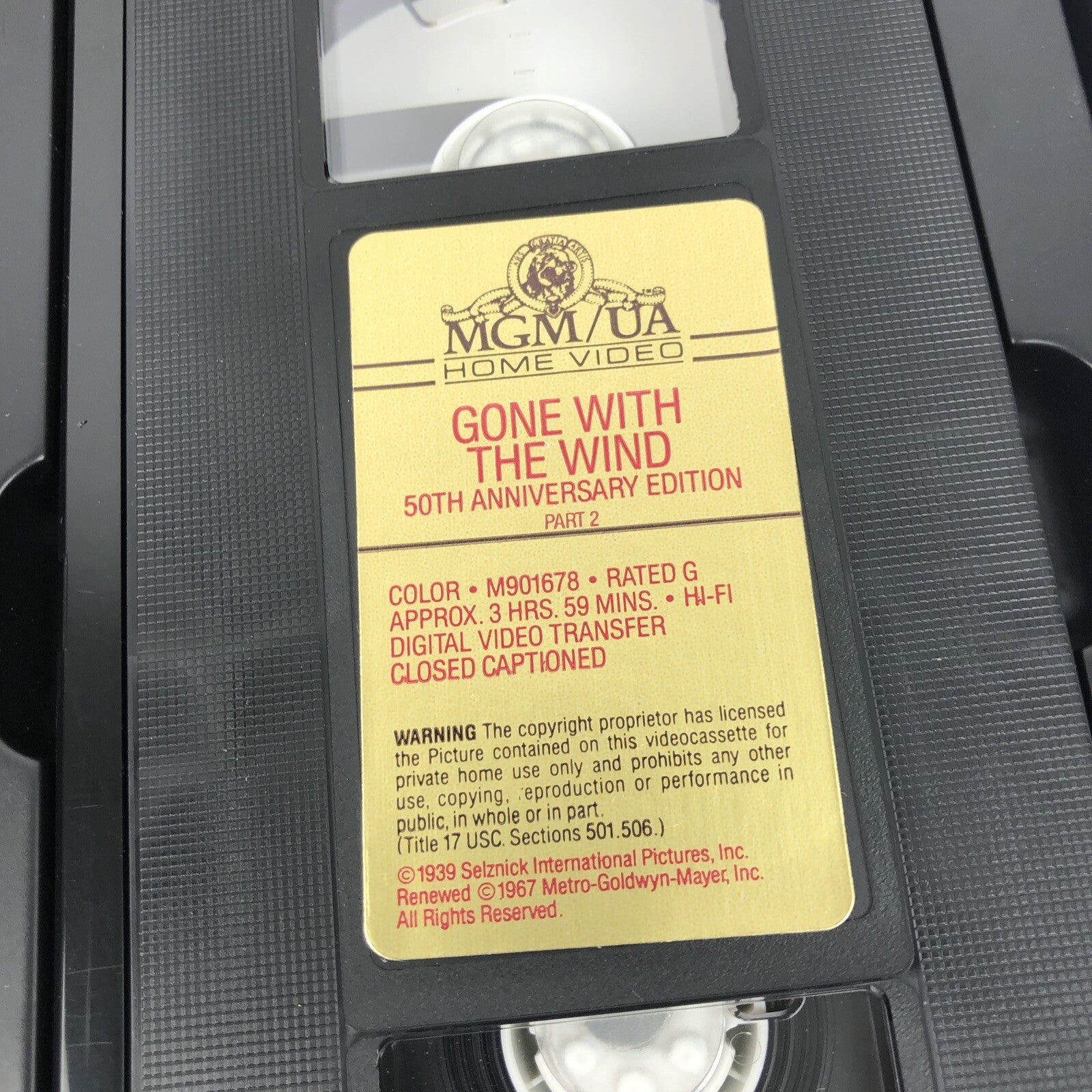 Gone With the Wind Vintage Collectibles (VHS, 2-Tape Set) 50th Anniversary Edit
