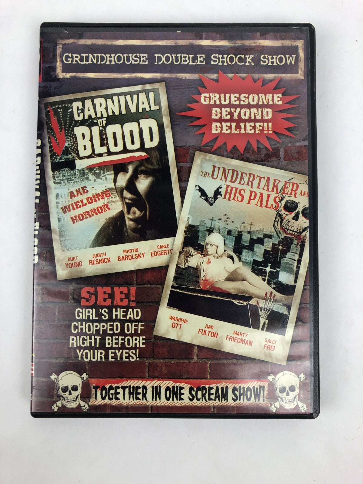 CARNIVAL OF BLOOD/UNDERTAKER & HIS PALS GRINDHOUSE DVD Mint Disc