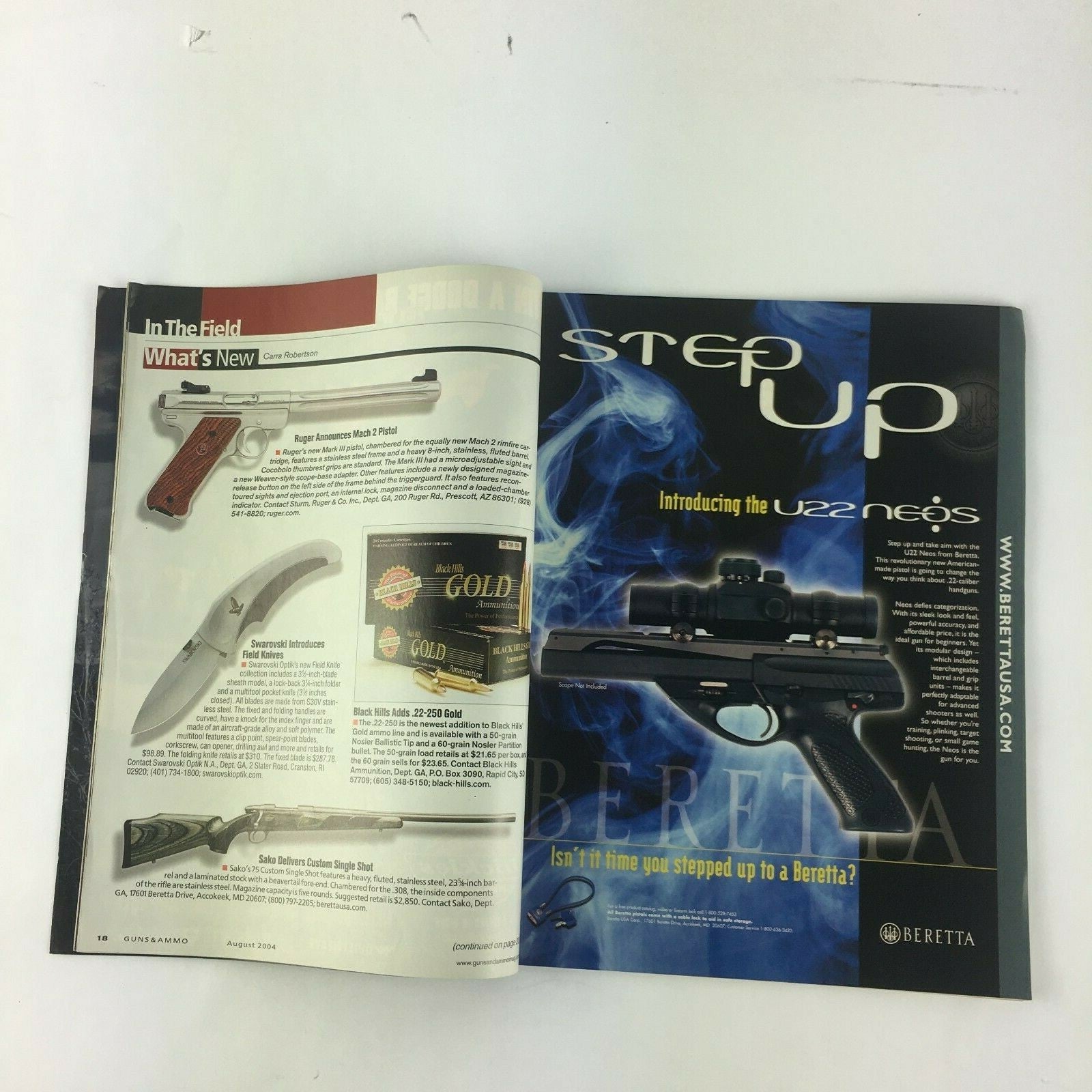 August 2004 Guns & Ammo Magazine Tactical Tikka T3 Series Benelli's Springfields