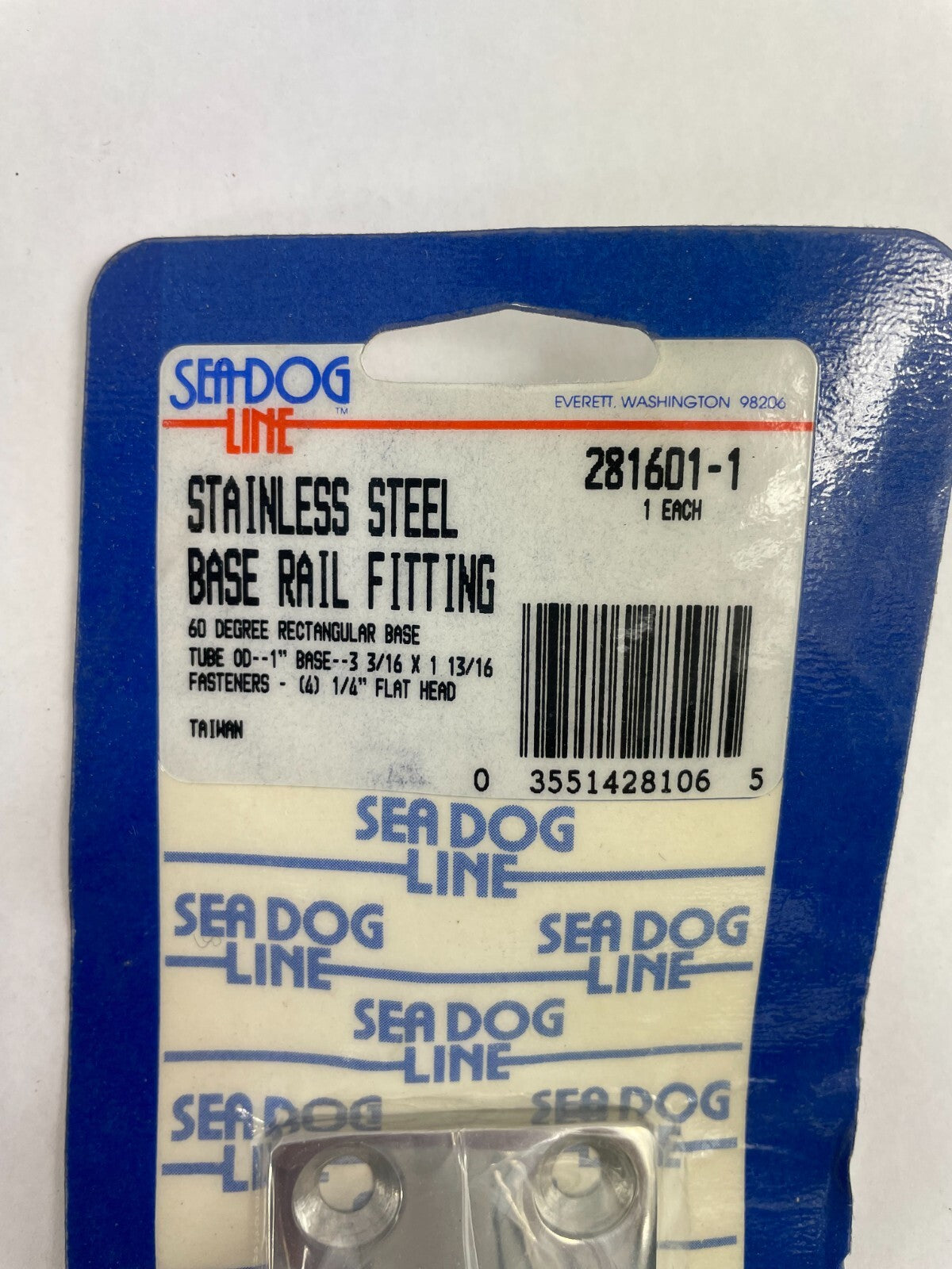 Seadog Line Stainless Steel Base Rail Fitting 60 Degree Rectangular Base