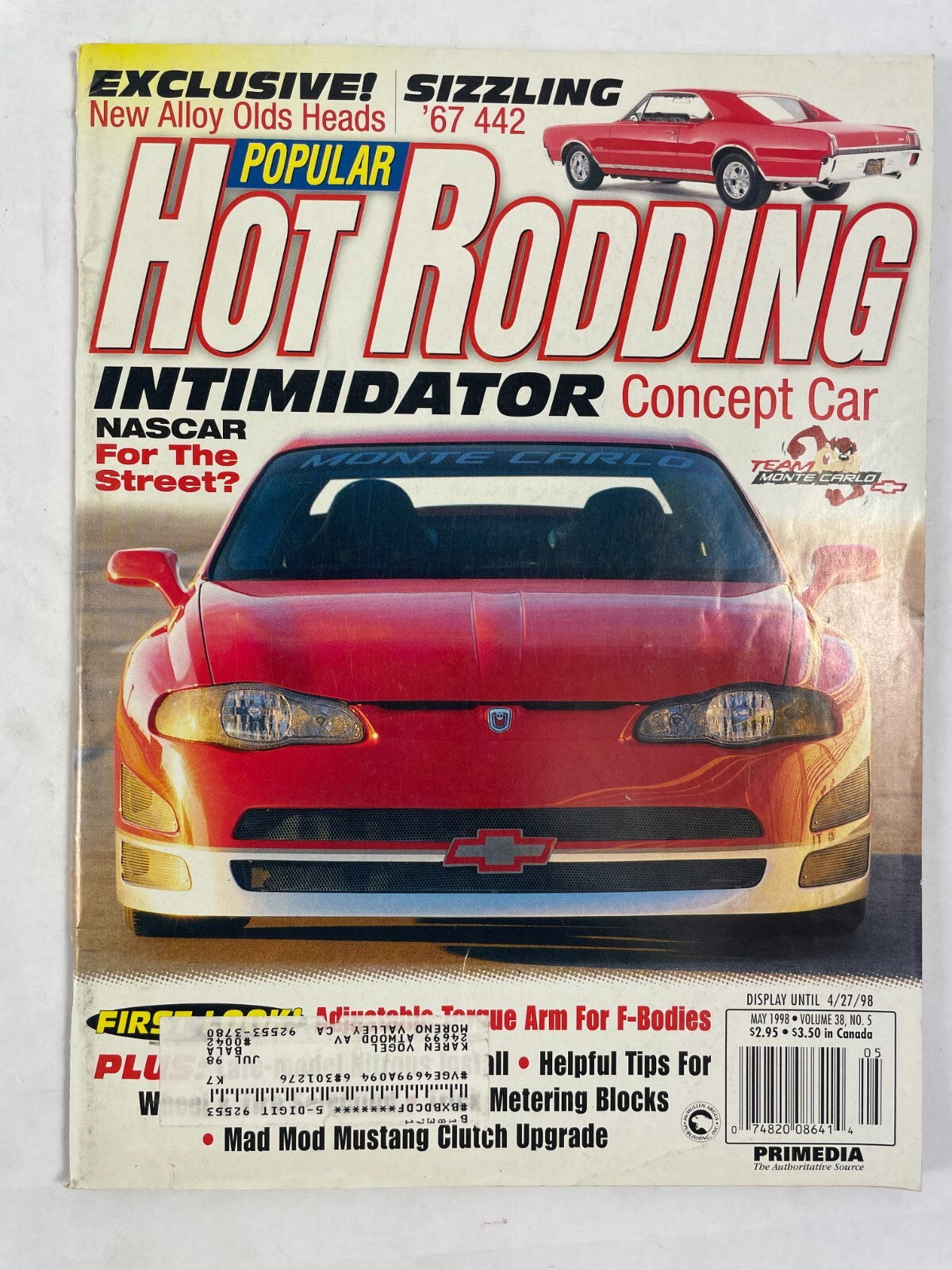 May 1998 Hot Rodding Magazinee Intimidator Concept Car Nascar For The Street?