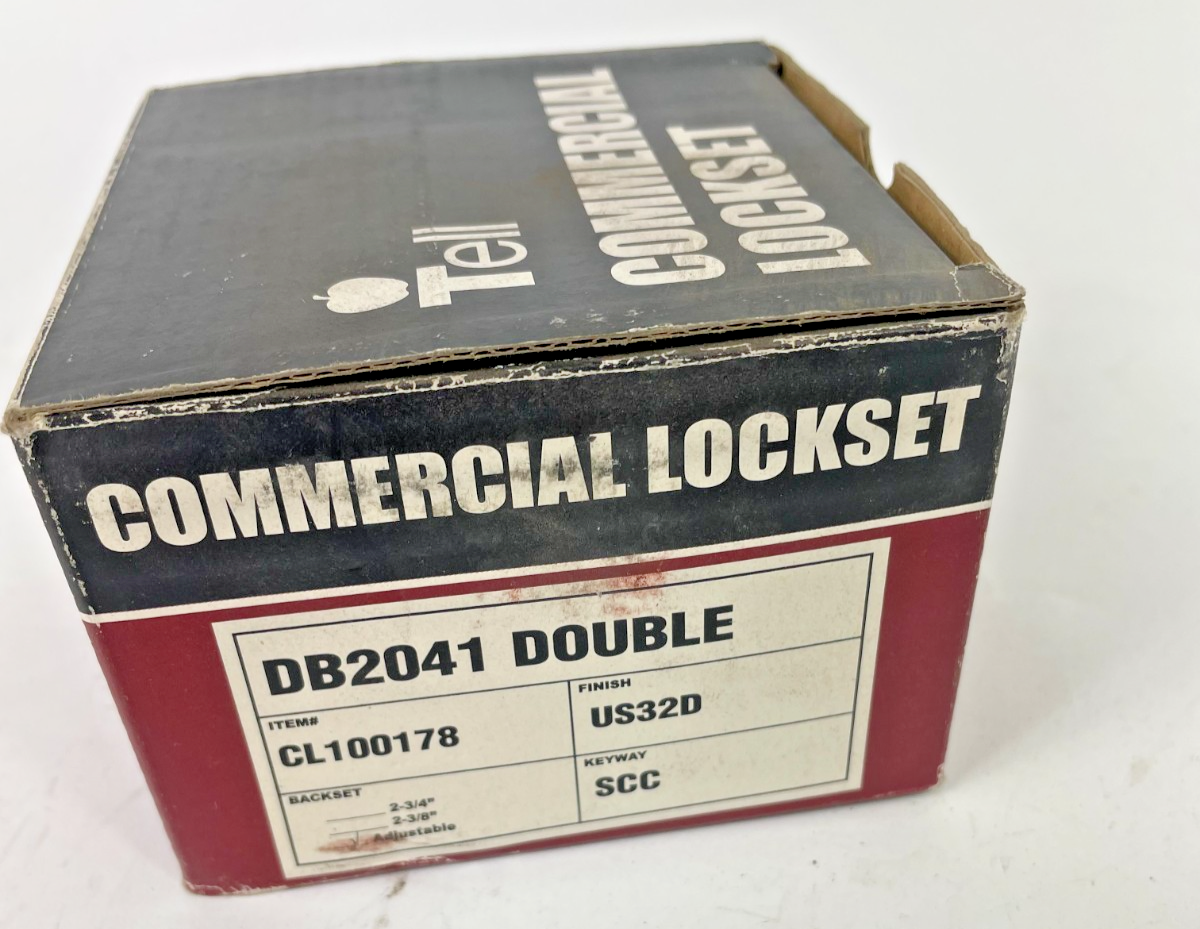 Tell DB2041 Double Commercial Lockset US32D Satin SS SCC Keyway