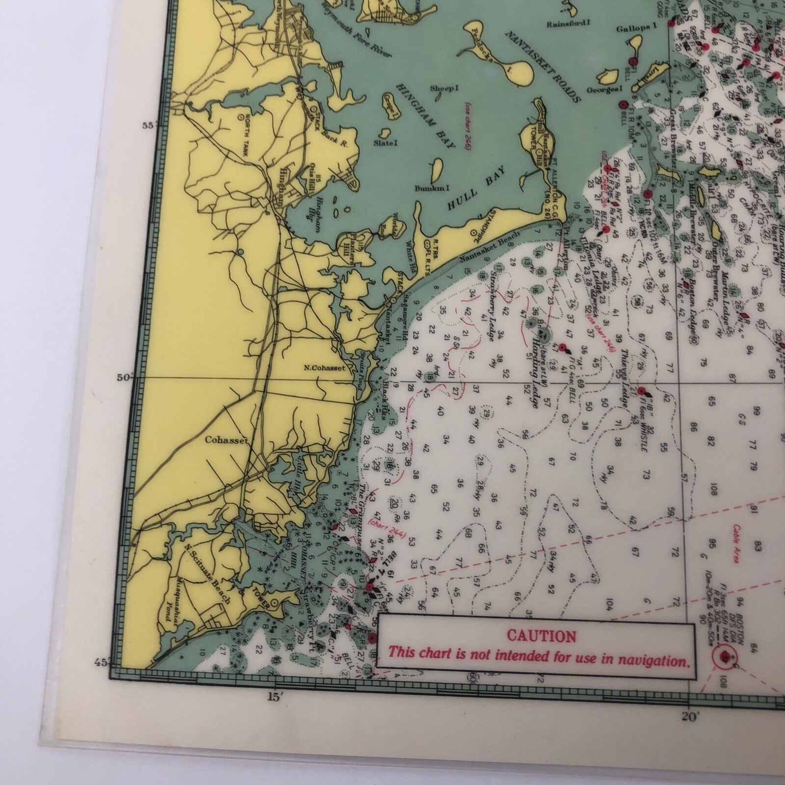 Massachusetts Bay Massachusetts United States Nautical Sonar Chart Map Laminated
