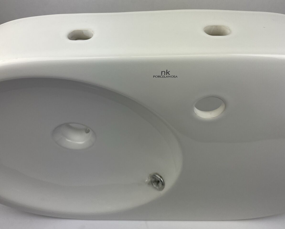 Porcelanosa NK Noken XS RONDO Designer Single Hole Wall Hung Basin Sink WHITE
