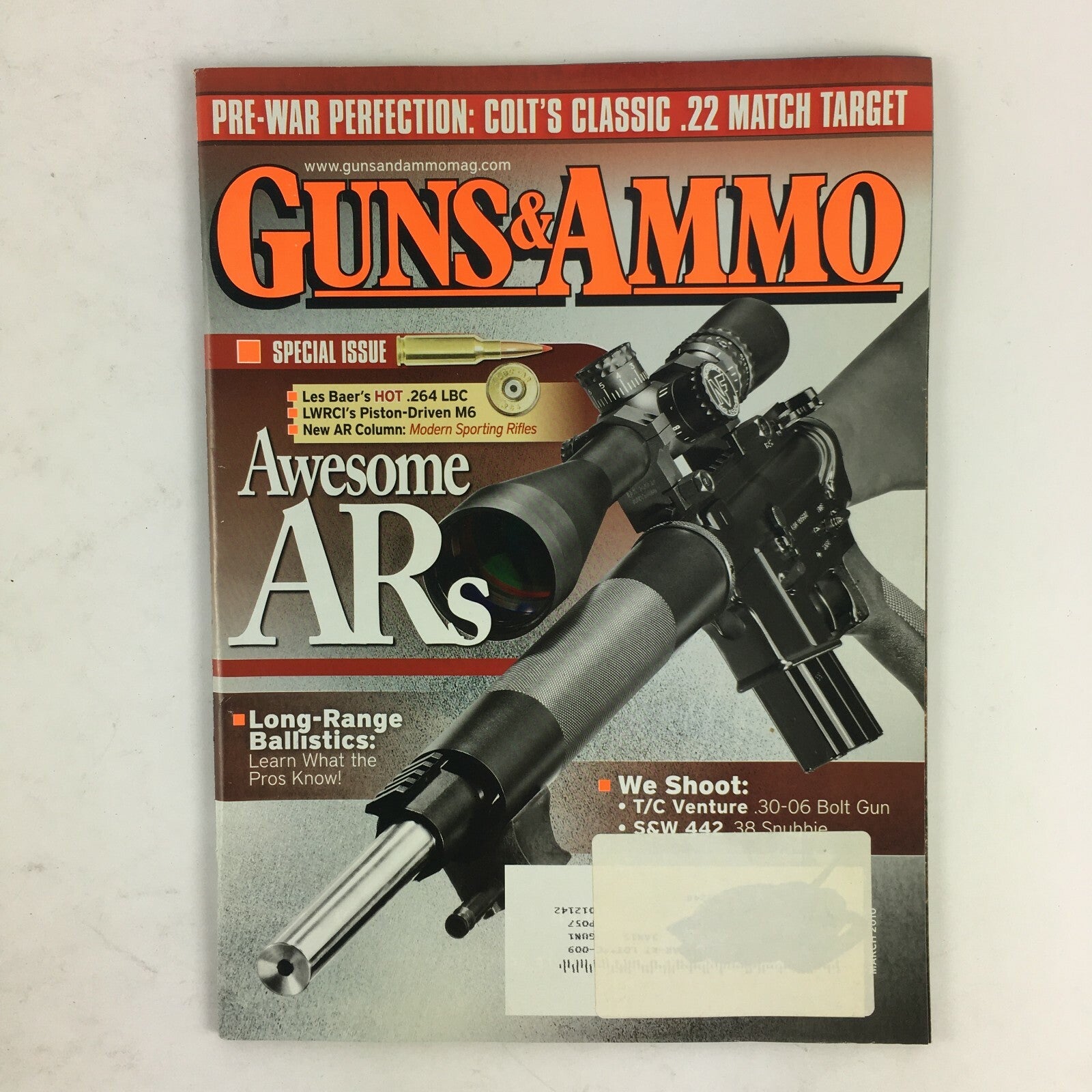 March 2010 Guns & Ammo Magazine Awesome ARs Long Range Ballistics S&W 442
