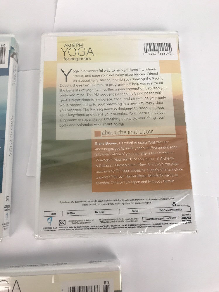 3 Element Yoga Workout Exercise Fitness Dvd Lot Daily Power Flexibility - NEW