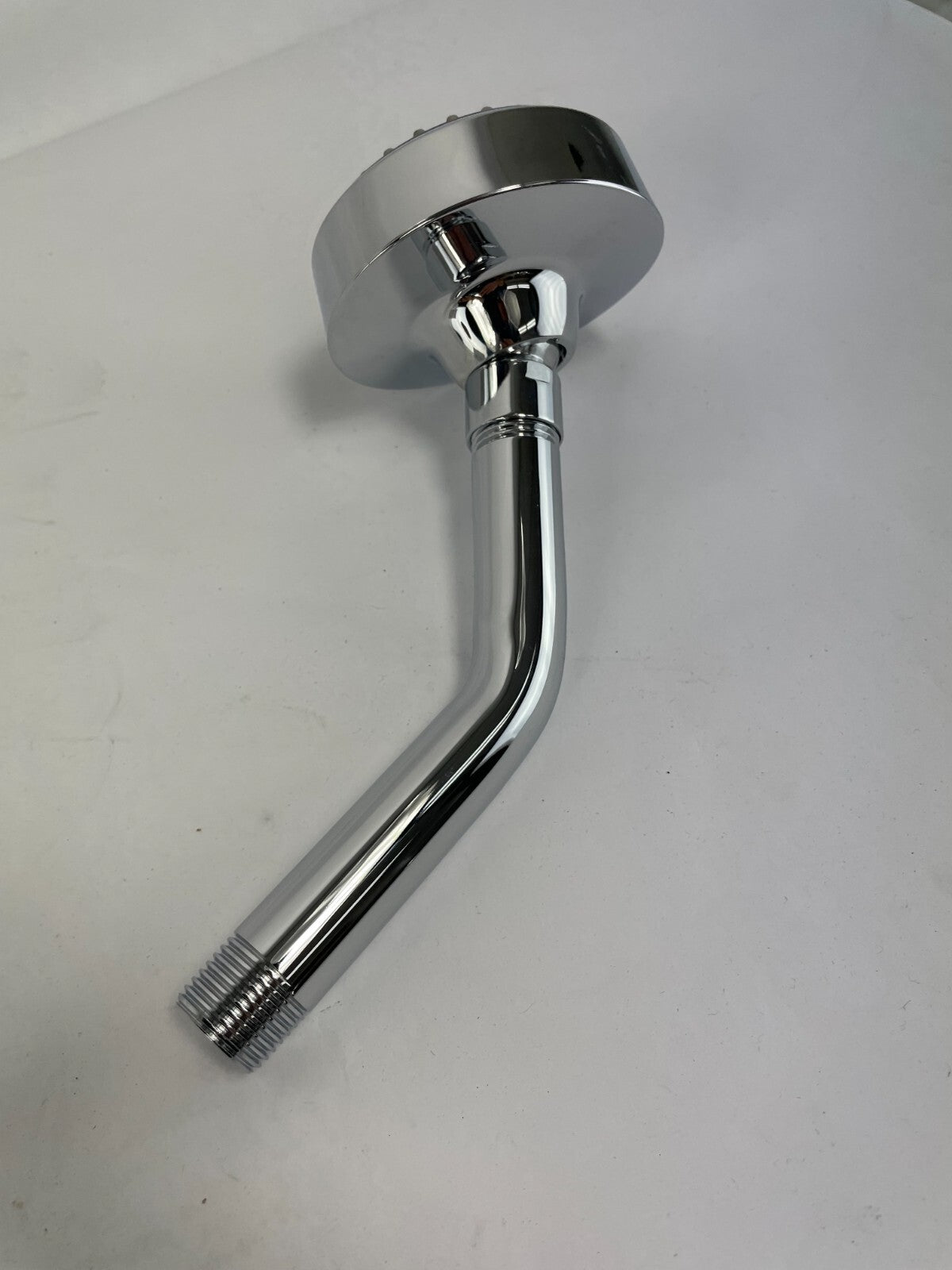 Rubi RMYTDCC Myrto chrome shower arm and shower head kit for modern bathroom installation