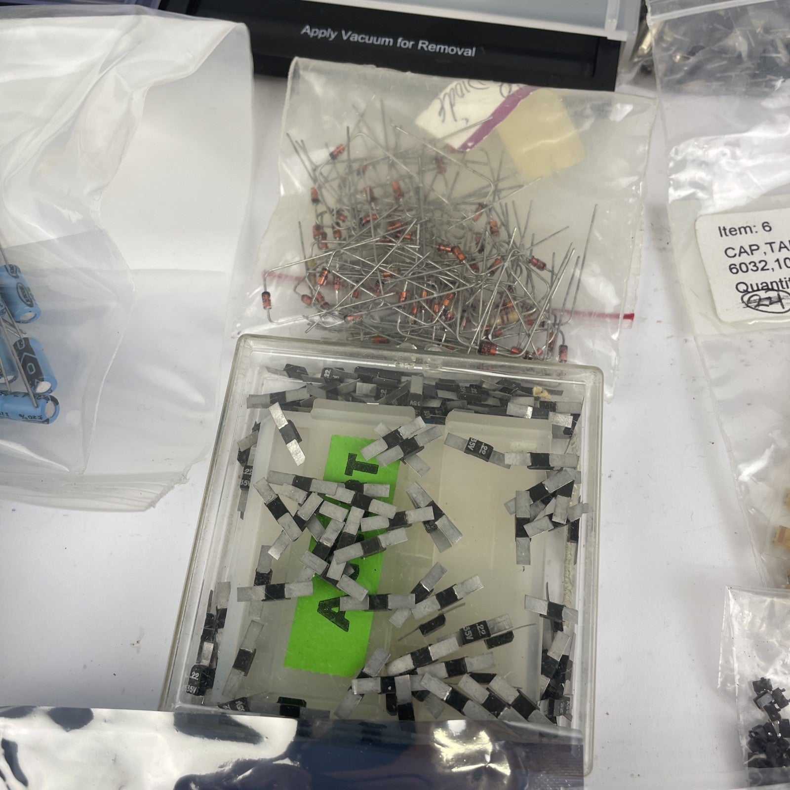 Huge Lot: Digi-Key Coilcraft Inductors Tantalum SMT Caps Xicon Wire Tools Plates