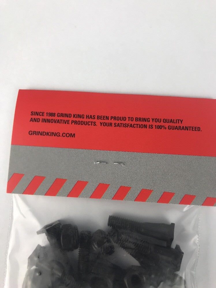 Grind King Randoms Style 1-inch skateboard mounting hardware with OEM star head bolts and lock nuts set.
