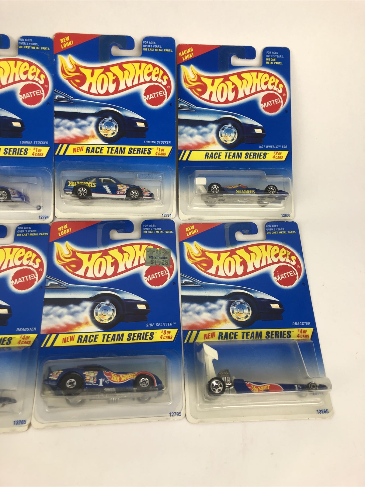 2 x Hot Wheels Race Team Series COMPLETE SET Lumina Side-Splitter Dragster 500