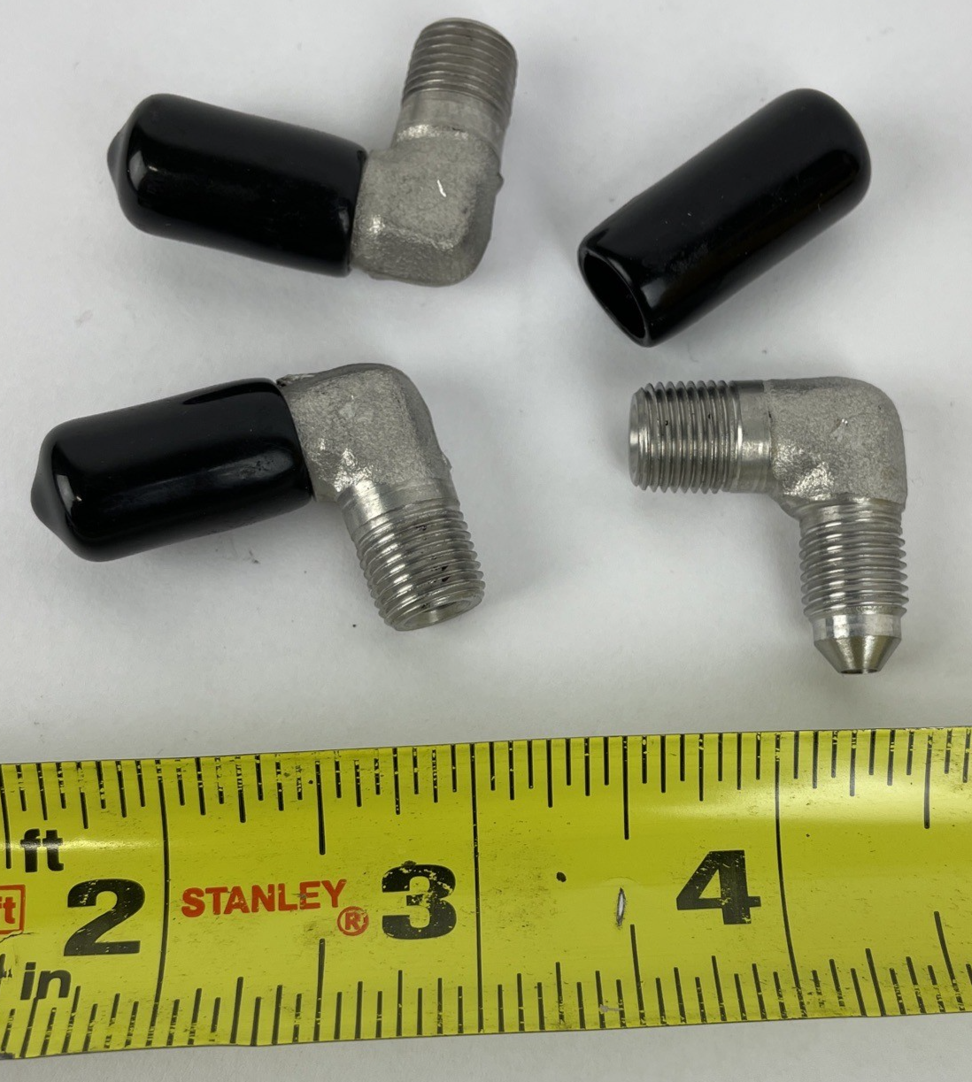 3 x Parker HYDRAULIC FITTING 1/4" Male JIC X 1/4" Male NPT 90 DEGREE ELBOW