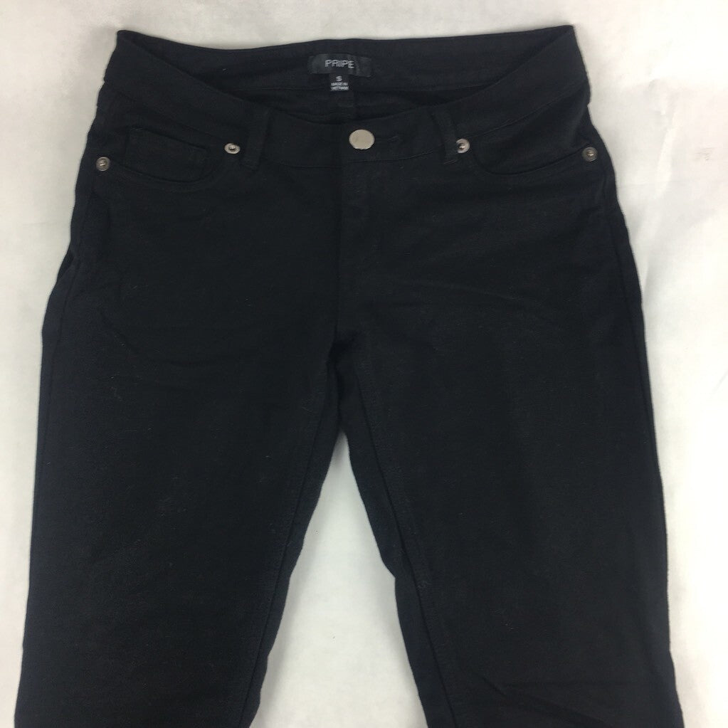 Pripe Womens Skinny Slim Pants Black Low Rise Zipper Fly Pockets Stretch S