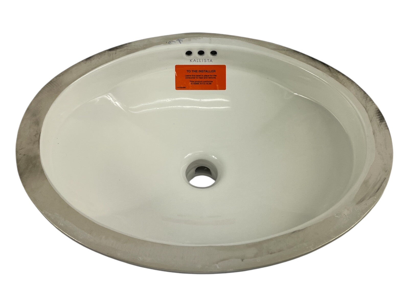 Kallista Glamour undermount basin stucco white P72029-WO-0 bathroom sink