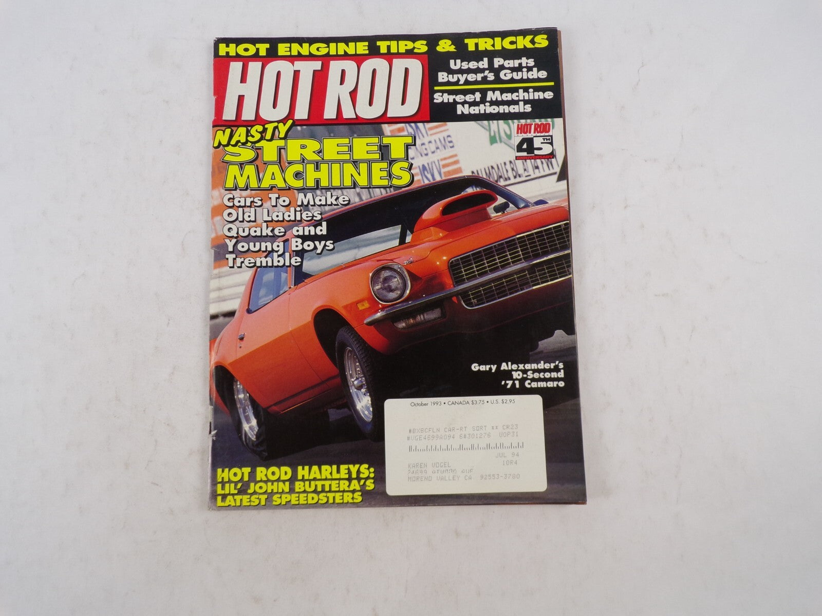 October 1993 Hot Rodding Magazine Hot Engine Tips & Tricks Nasty Street Machine