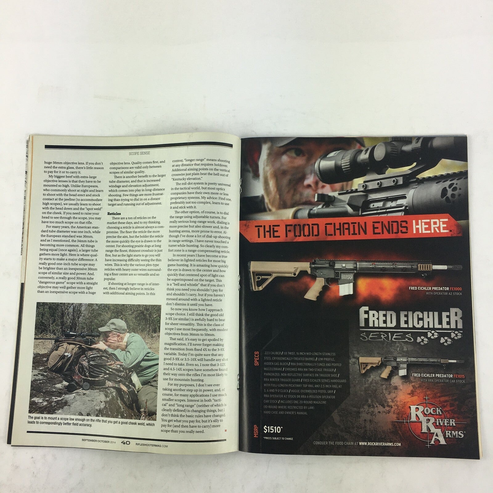 September 2015 Rifle Shooter Magazine Hunting Rifle Roundup .22-250 M1A CZ 557