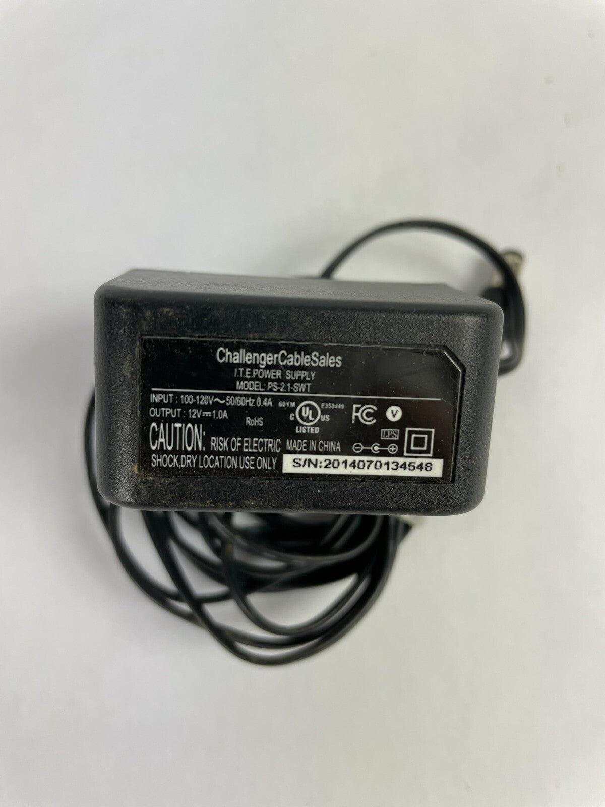 Genuine ITE PS-2.1-SWT AC Adapter Output 12 V 1 A Power Supply Adapter A51