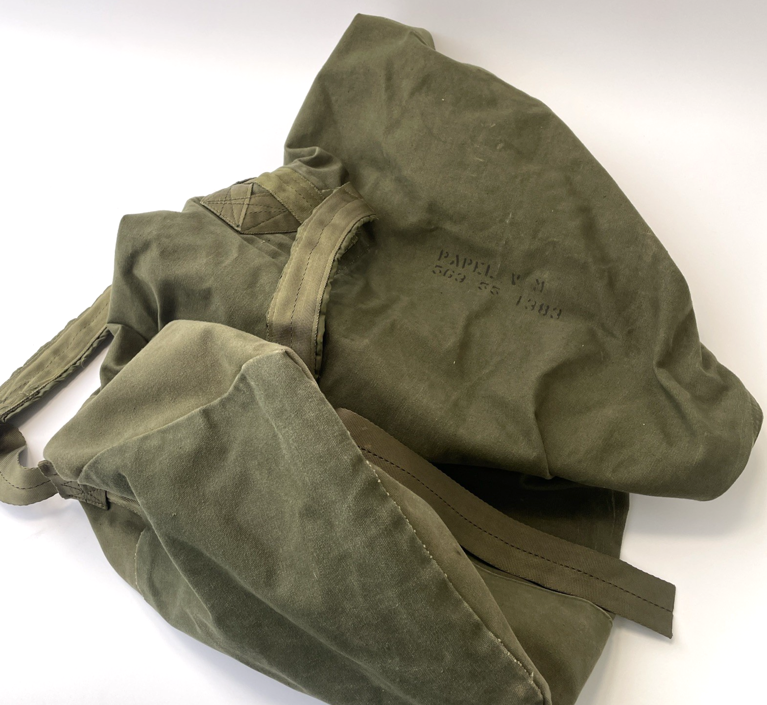 US Army Duffel Bag O.D.7 Type II DSA100-73-C-0490 2 Straps Backpack Rebmar inc