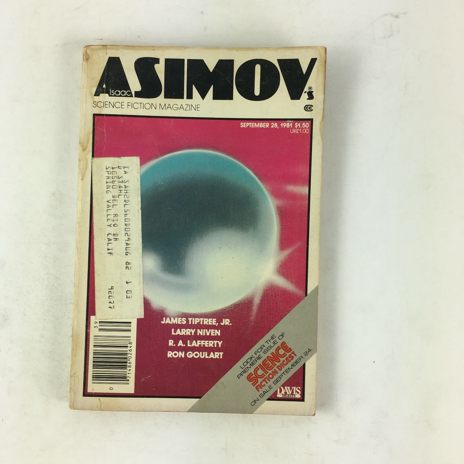 September 1981 Isaac Asimov's Science Fiction Magazine James Tiptree JR Larry