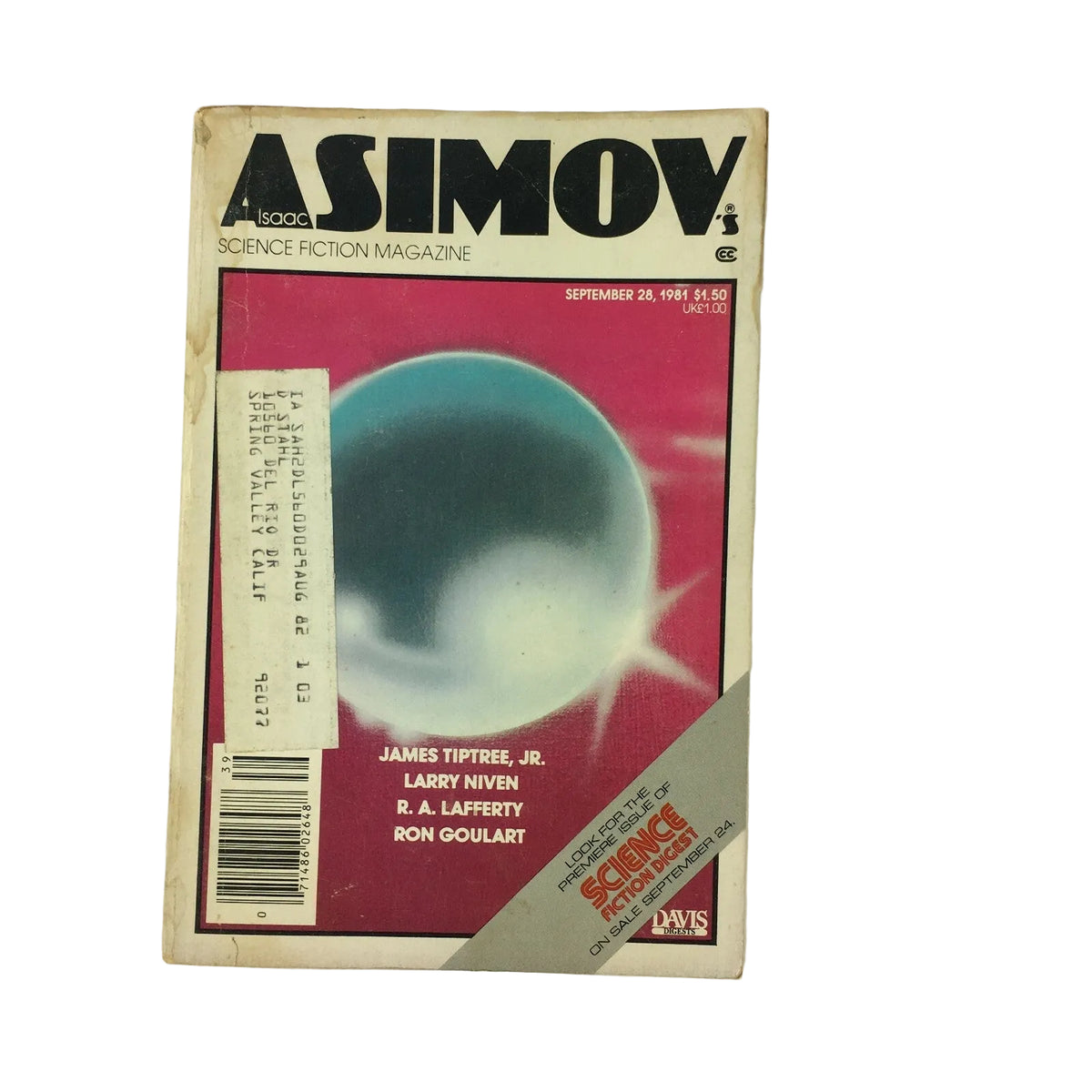 September 1981 Isaac Asimov's Science Fiction Magazine James Tiptree JR Larry