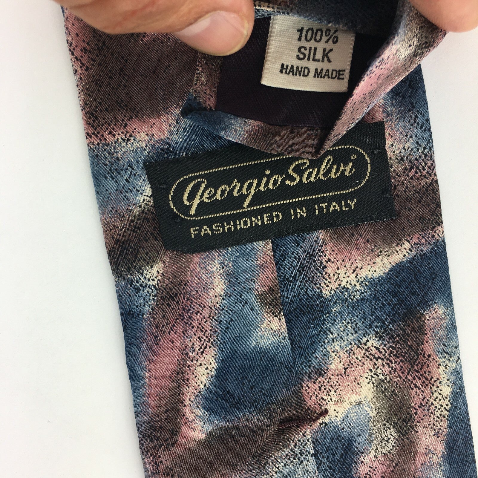 Genuine Georgio Salvi 100%Silk Handmade Stylish Formal/Casual Tie Multi Coloured