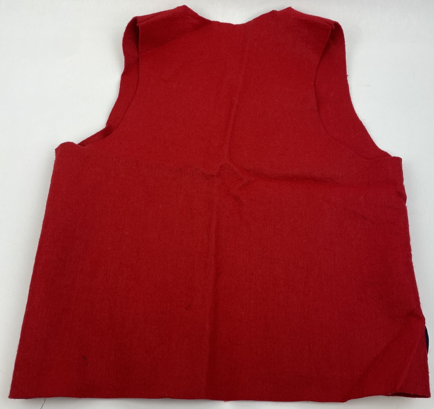 Vintage 1980's Red Felt Boy Scout Vest With 7 Patches 89 Olympics Pinewood Derby