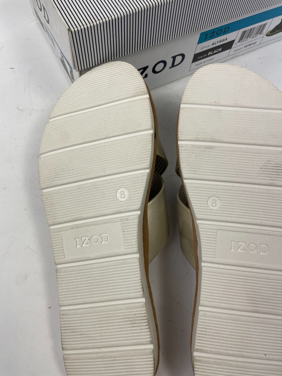 Izod Women's Alyssa black crisscross strap slide sandals Size 8