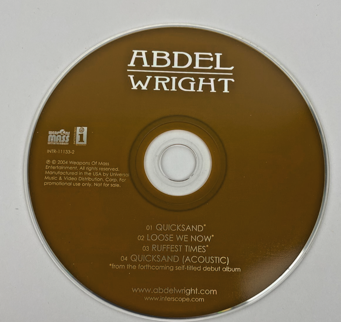 Abdel Wright – Digital Audio CD Interscope Records – 2005
