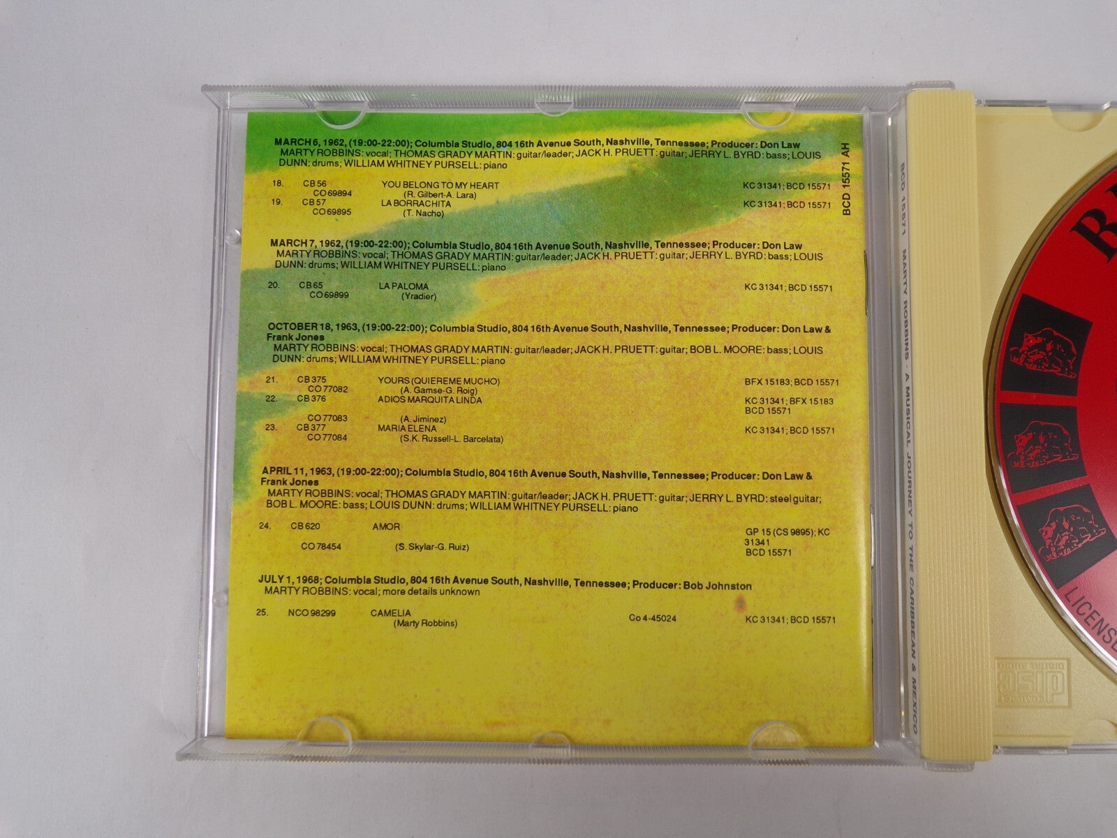 Marty Robbins A Musical Journey To The Caribbean & Mexico CD #26