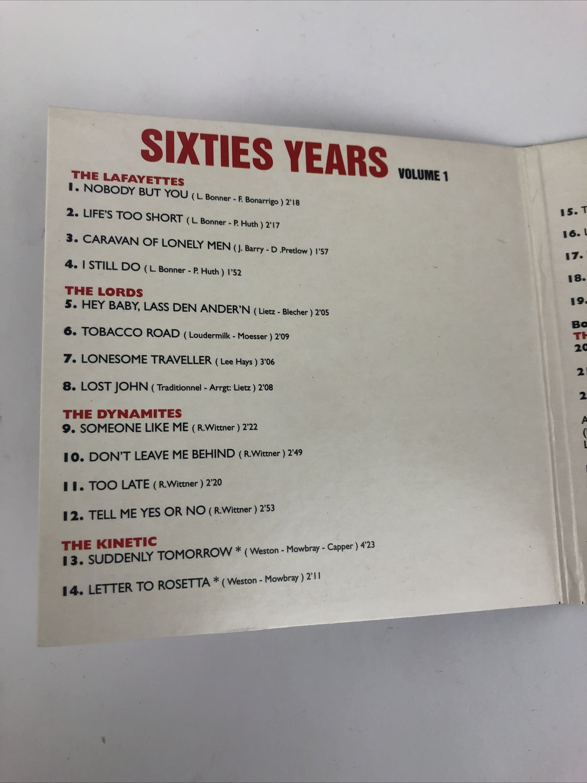 FRENCH 60’s EP Collection CD SIXTIES YEARS Lafayettes Kenetic Dynamites Lords #1
