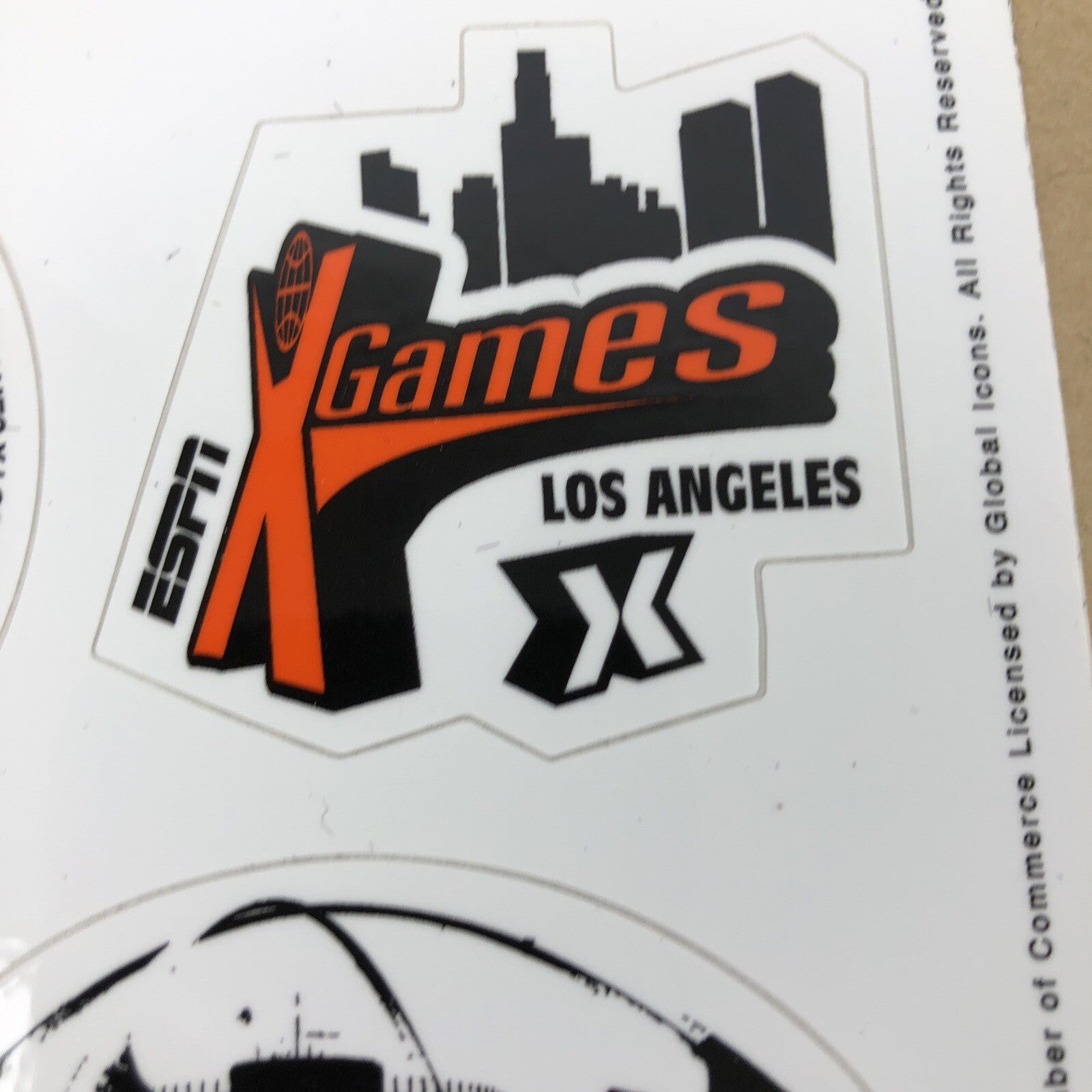 2004 Los Angeles ESPN X Games vintage skateboard and BMX sticker lot collectible.