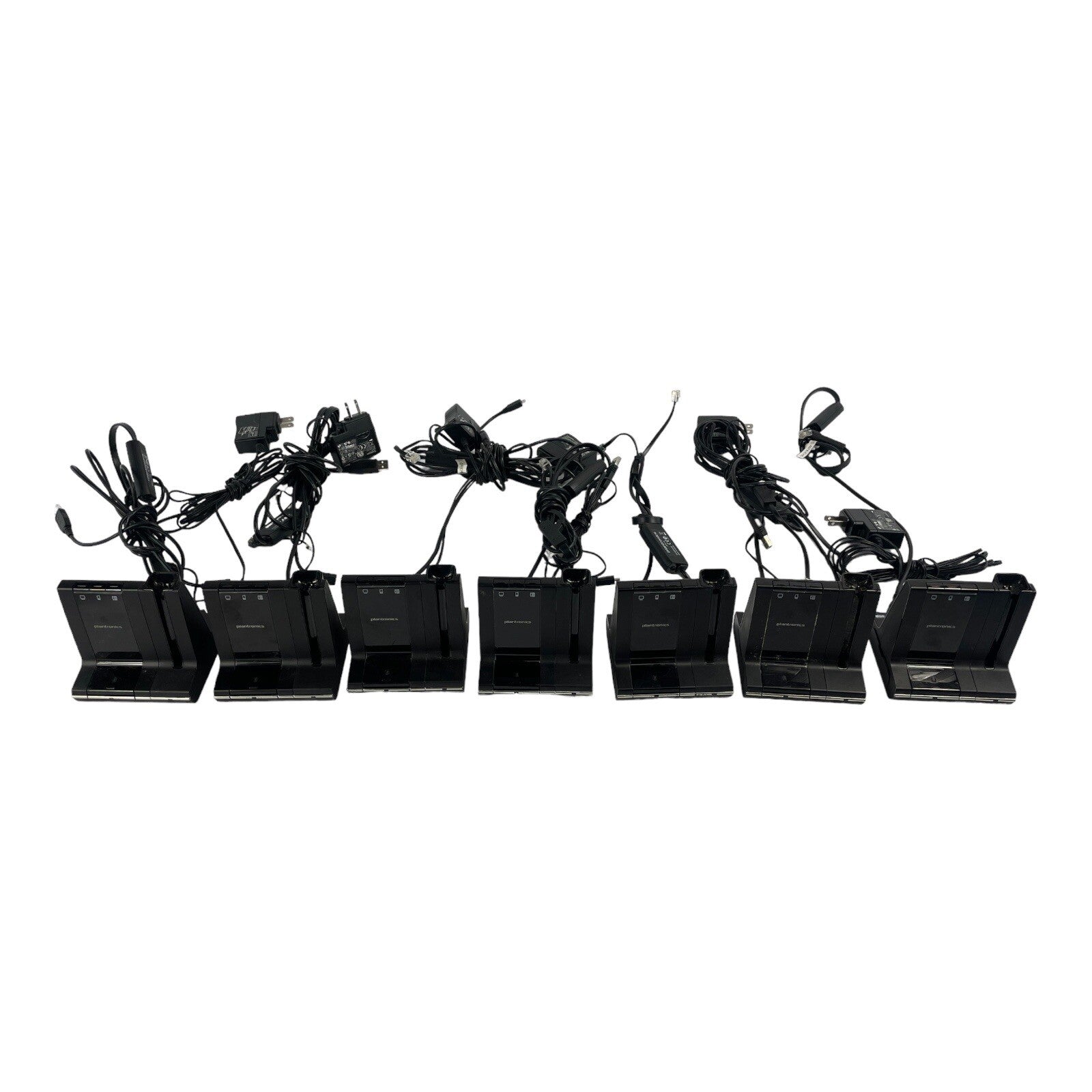 Lot of (7) Plantronics W02 Wireless Headset System Charging Bases w Power Supply