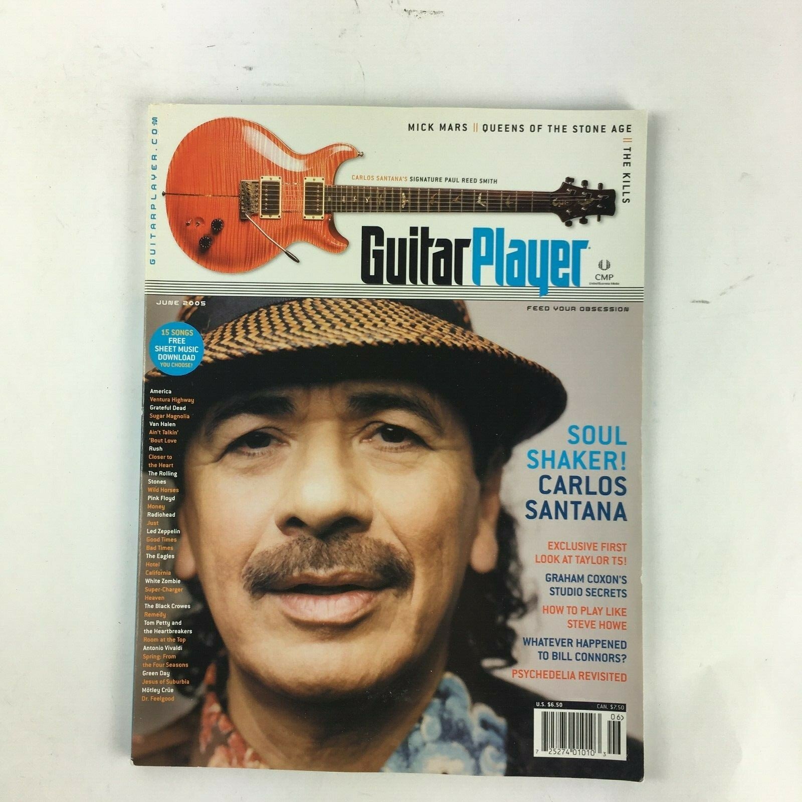 June 2005 Guitar Player Magazine Soul Shaker! Carlos Santana Graham Coxon's