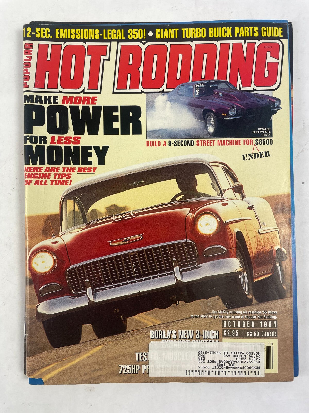 October 1994 Hot Rodding Magazinee Make More Power For Less Money Here Are The