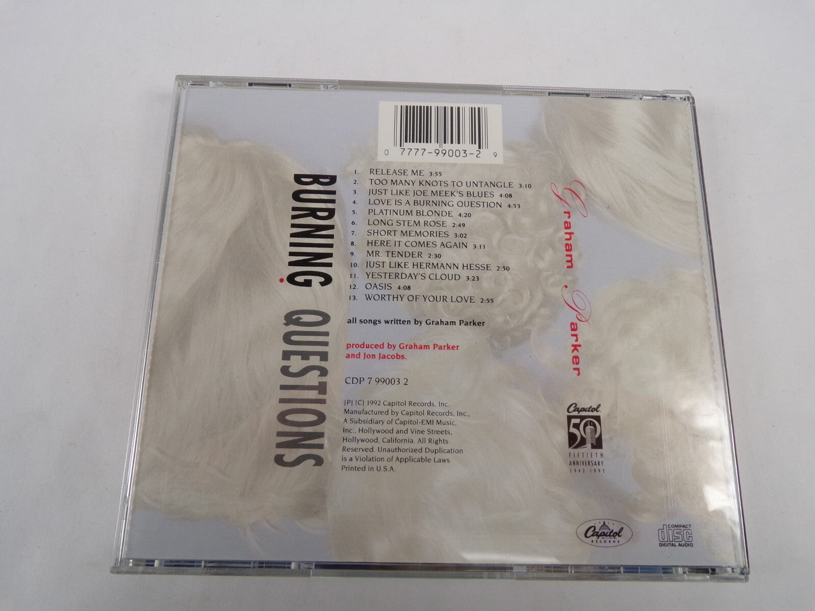 Graham Parker Burning Questions Release Me Long Stem Rose Oasis Mr. Tender CD#60