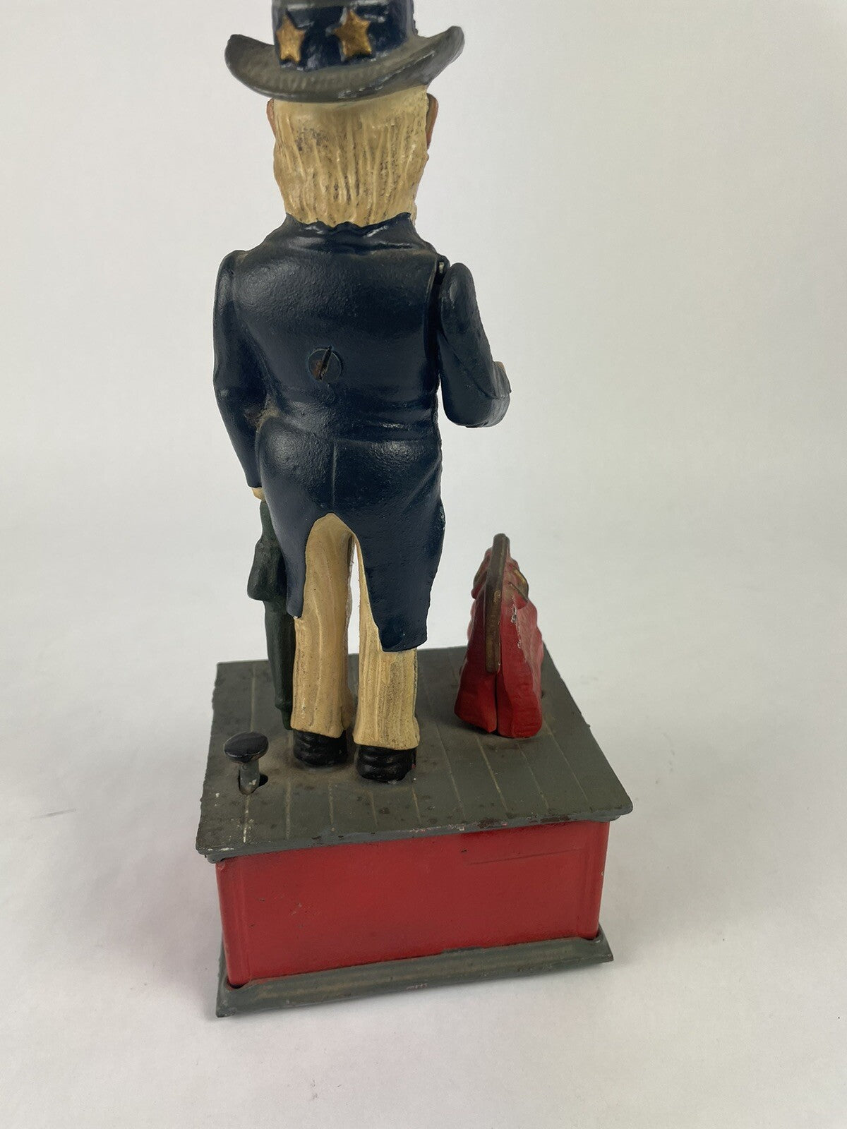 Antique Shepard Hardware UNCLE SAM Patriotic Cast Iron Mechanical Coin Bank