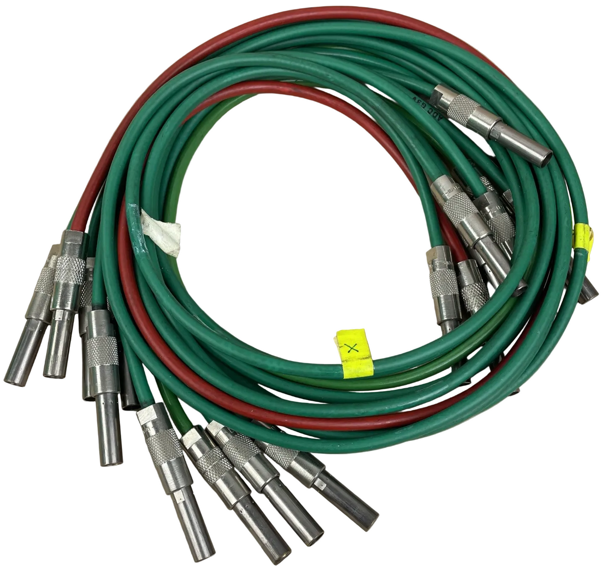Lot of 9 — Midsize 41" Bittree Weco to Weco HD Video Patch Cables Green Red