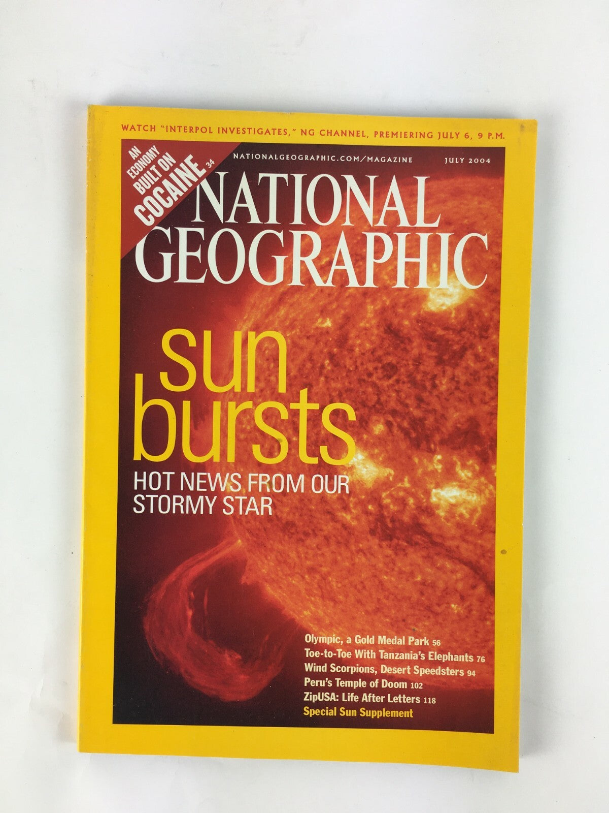 July 2004 National Geographic Magazine Sun Bursts Hot News From Our Stormy Star