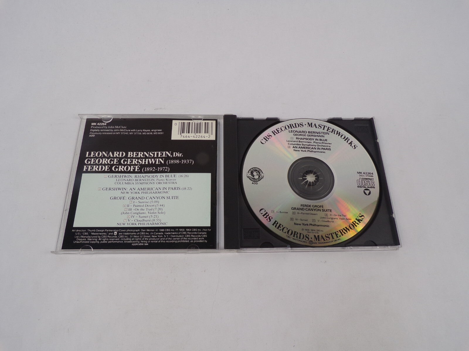 Bernstein Gershwin Rhapsody In Blue An American Paris Grofe Grand Canyon SuCD#69