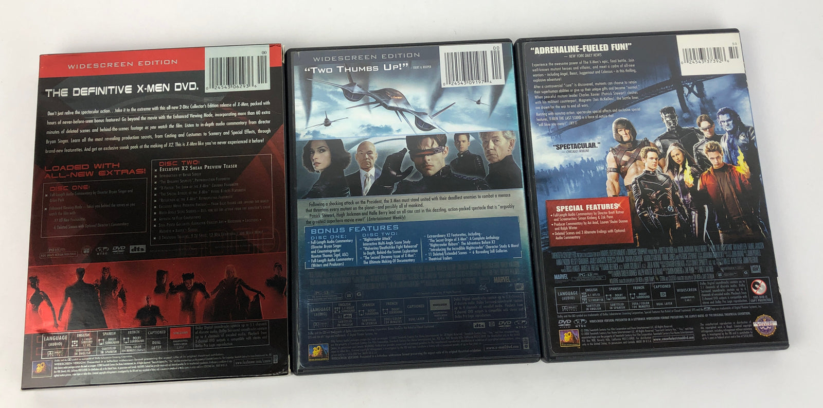 Lot of 3 X-Men DVD's The Last Stand * X-Men 1.5 * X2 X-Men United - Mint Cond.