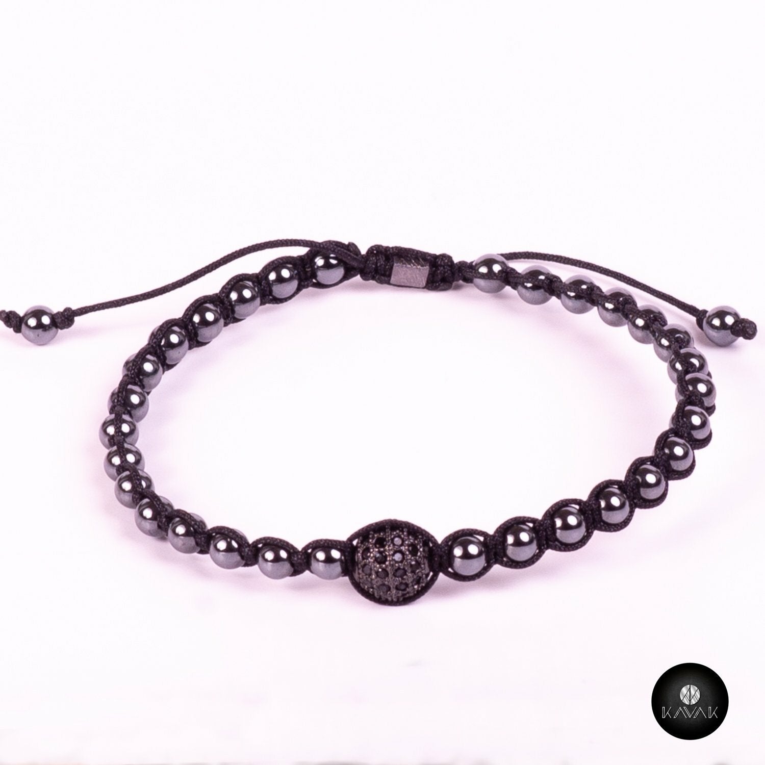 Kavak - Handmade Black Braided Adjustable Men's Bracelet Acerinas