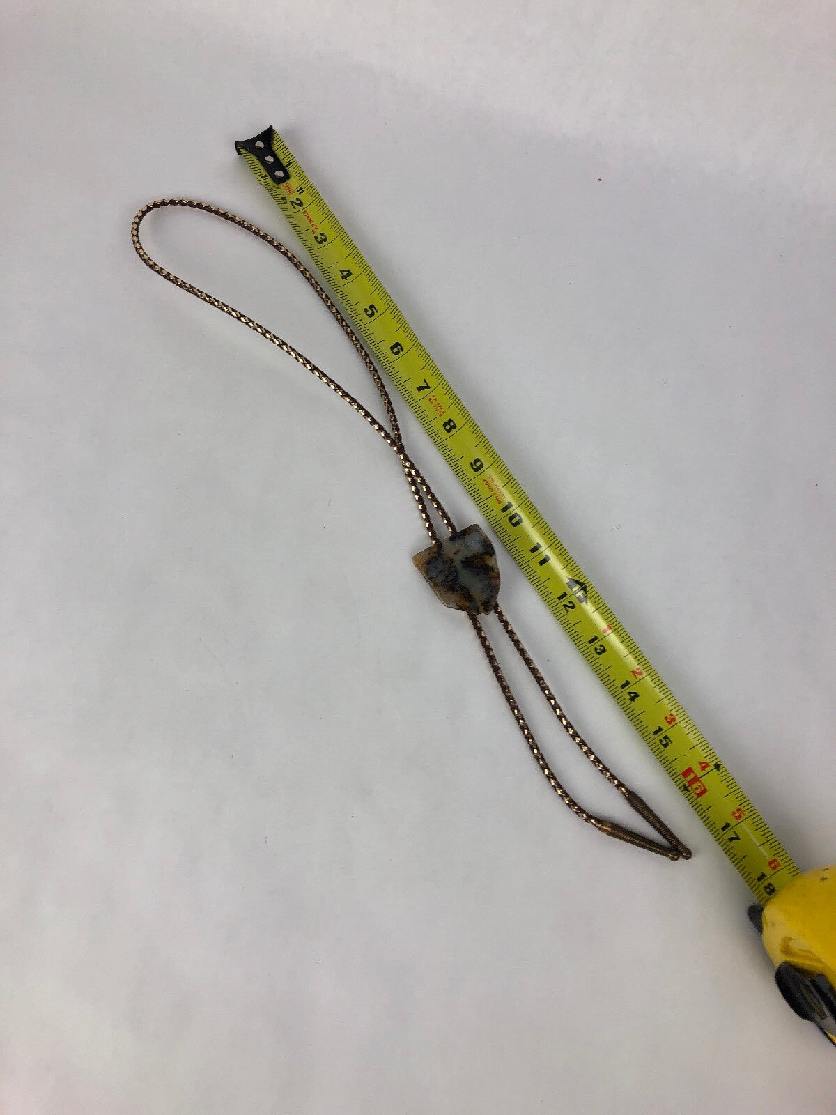 Brown And Gold Leather Agate Polished Stone Bolo Tie Beautiful Piece FSTSHP