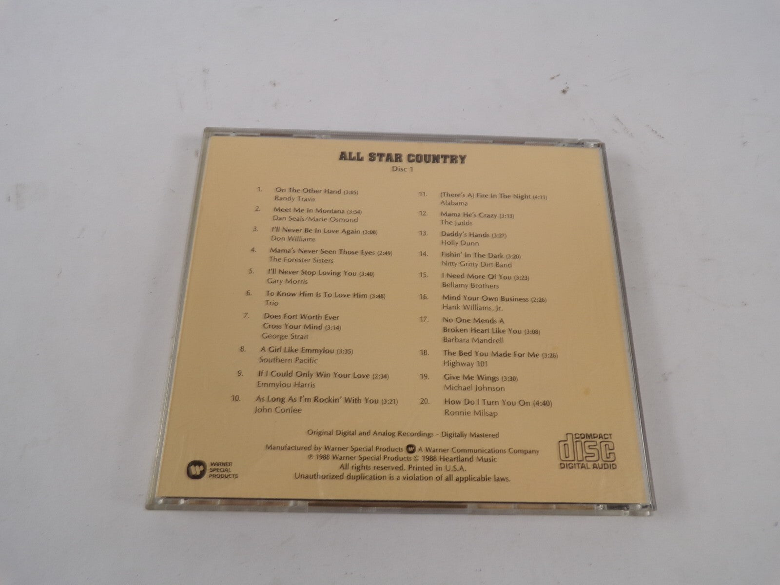 All Star Country I'll Never Stop Loving You If I Could Only Win Your Love CD#39