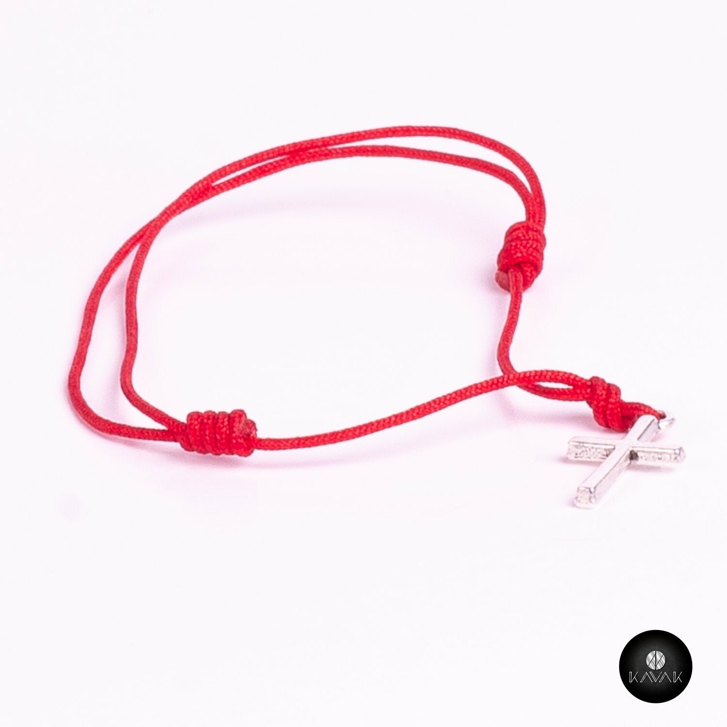 Kavak handmade red Cruz string adjustable women's bracelet